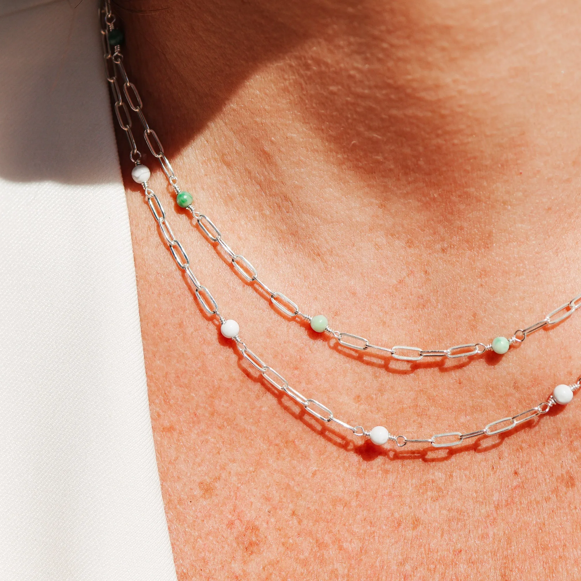 Thalia • Gemstone Adorned Link Necklace