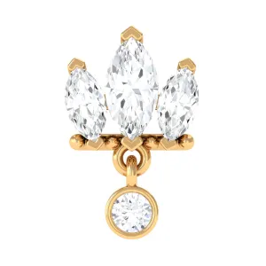 Three Marquise Shape Diamond Helix Drop Earring