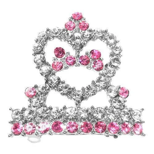 Tiara Dog Barrette Pink