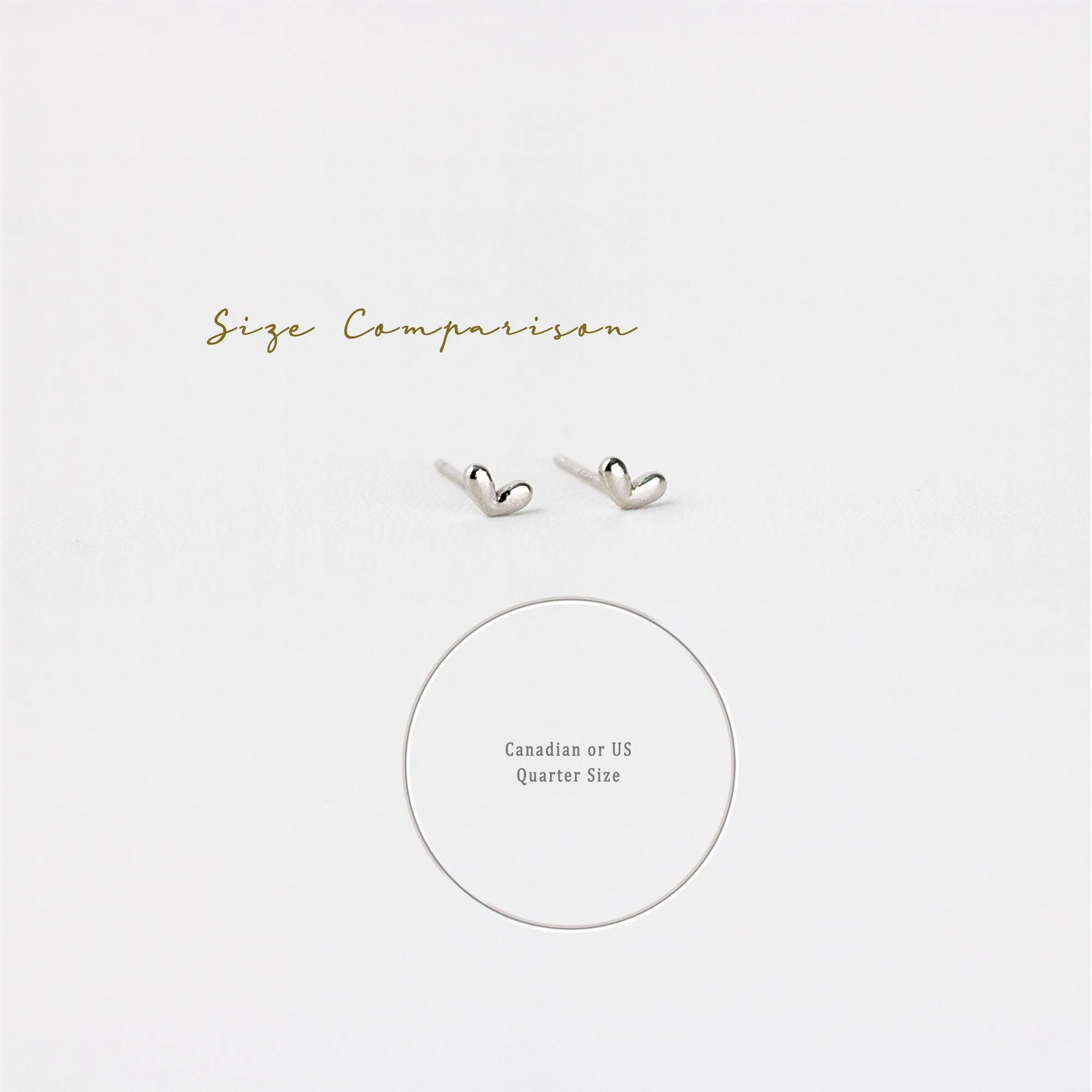 Tiny Heart Studs Earrings, Gold, Silver SHEMISLI SS028
