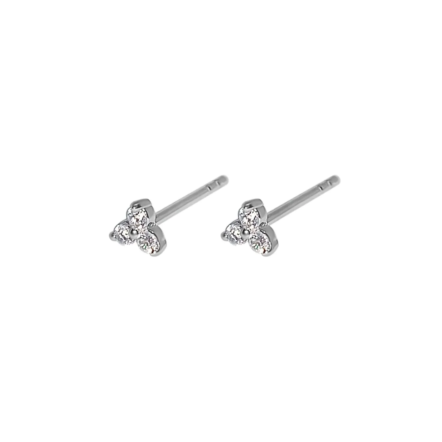Tri Cz Studs Earrings