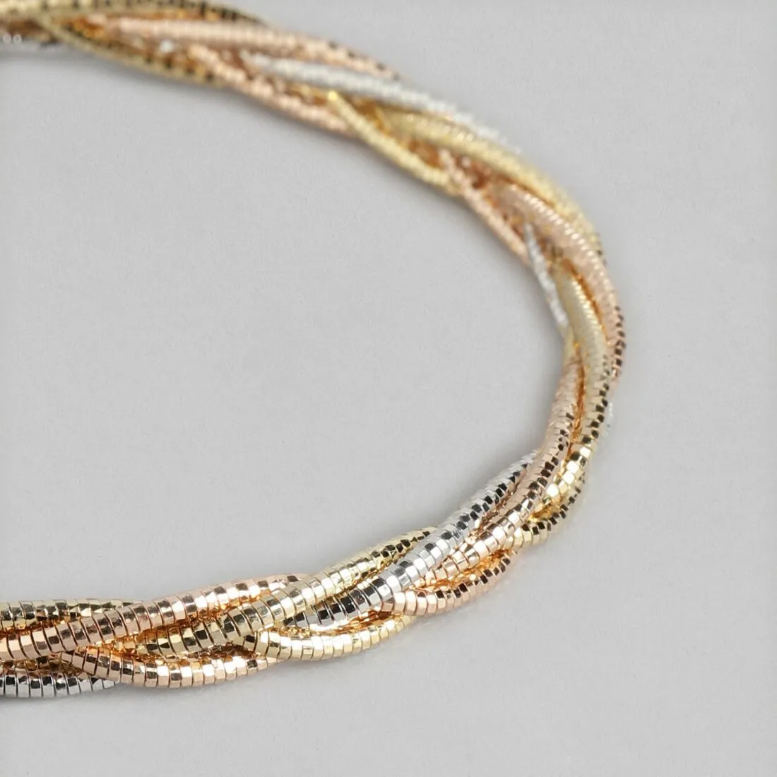 Trinity Harmony 925 Sterling Silver Tri-Color Plated Bracelet