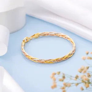 Trinity Harmony 925 Sterling Silver Tri-Color Plated Bracelet