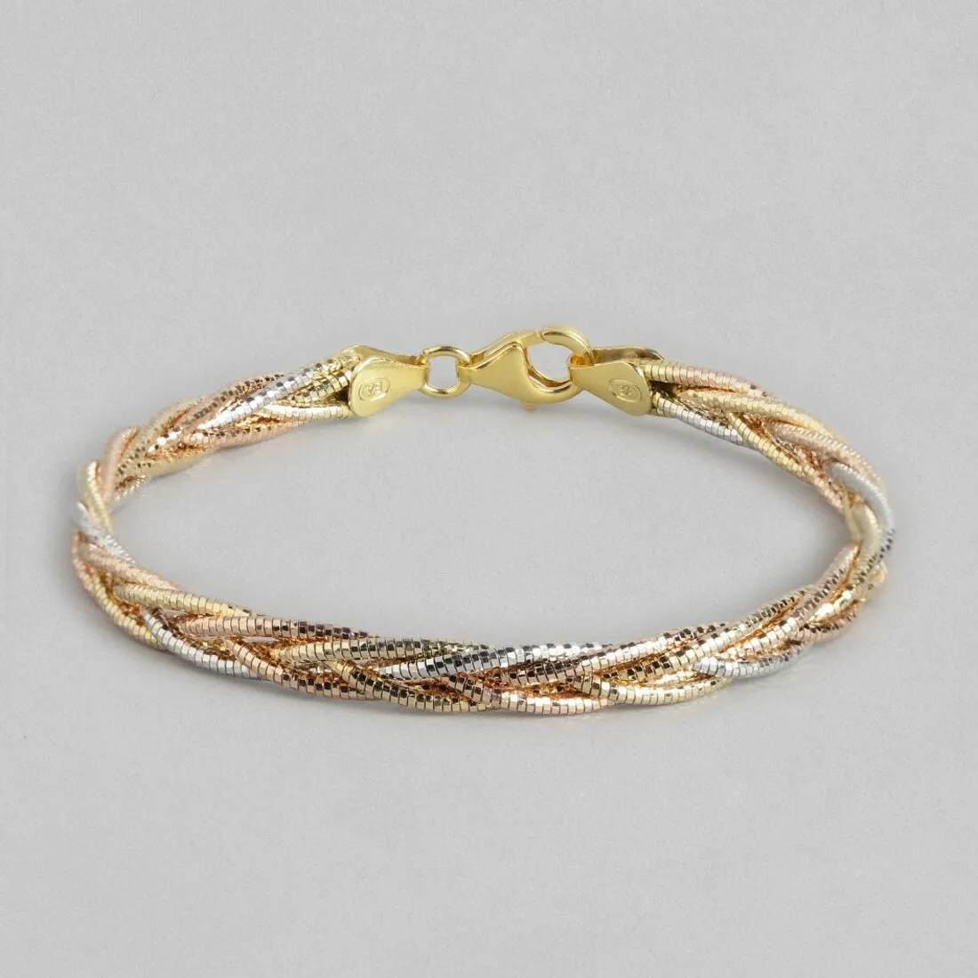 Trinity Harmony 925 Sterling Silver Tri-Color Plated Bracelet
