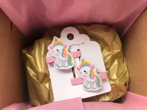 Unicorn Hair Barrette Set I The Enchanted Magnolia