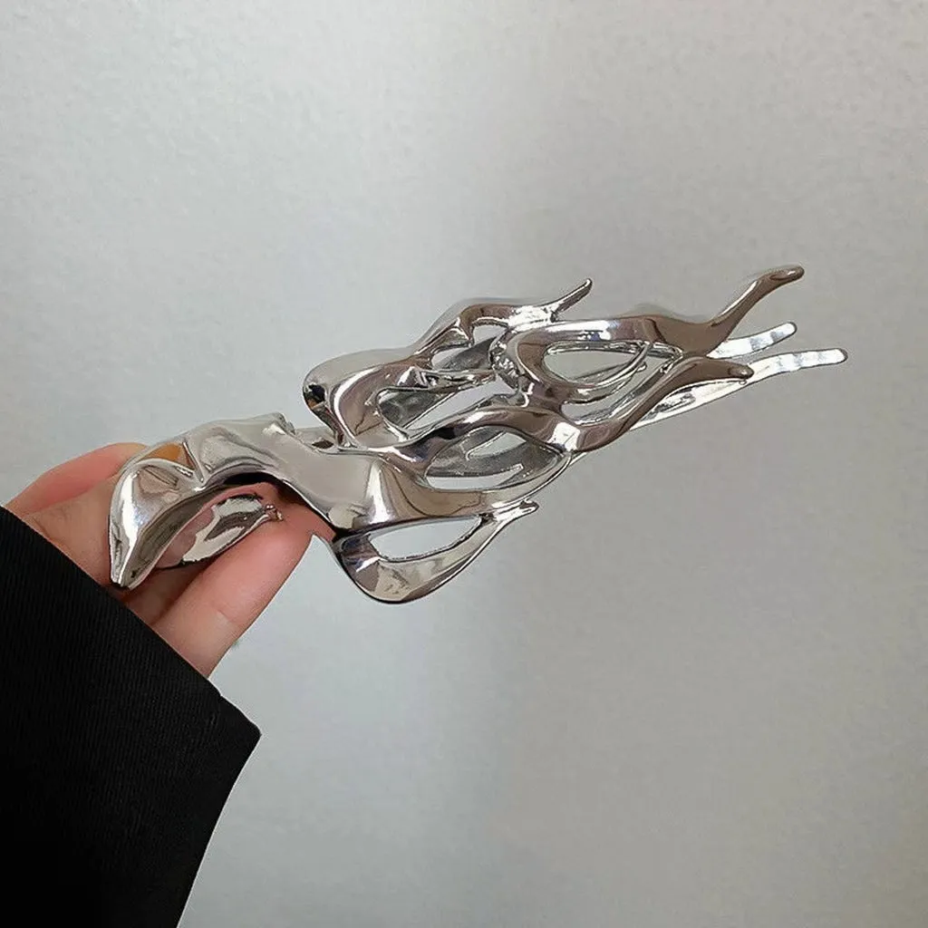 Unique melting metal flame look hair clip to highlight hair