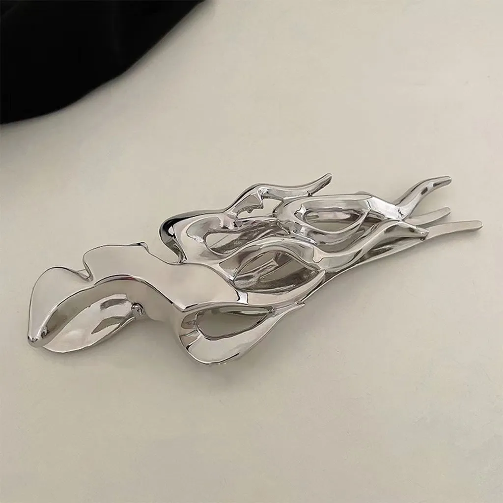 Unique melting metal flame look hair clip to highlight hair