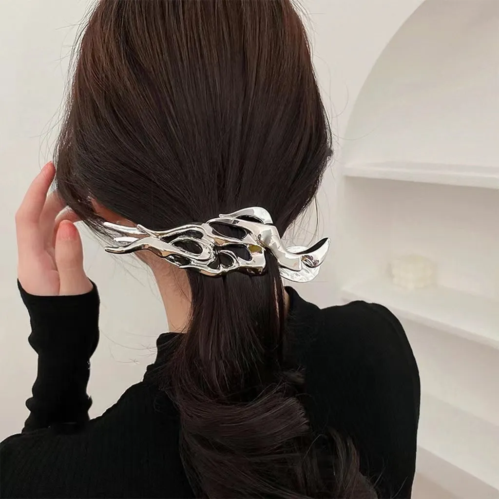 Unique melting metal flame look hair clip to highlight hair