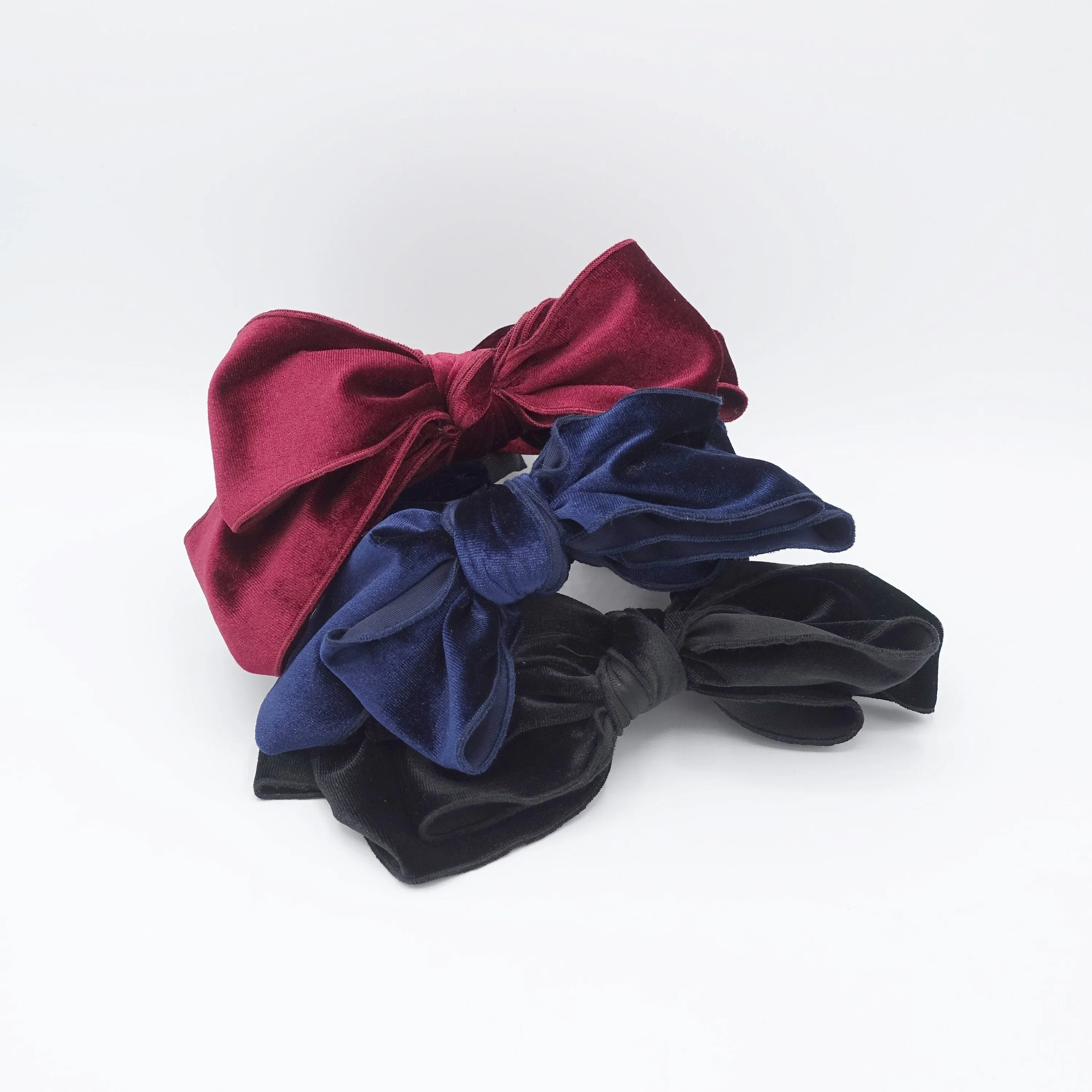 velvet triple bow knot headband super stylish hairband for women