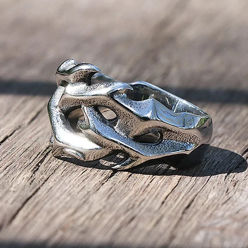 Vintage Hollow Out Design Crown of Thorns Rings For Men Women Stainless Steel Biker Men's Rings Fashion Wedding Party Gifts