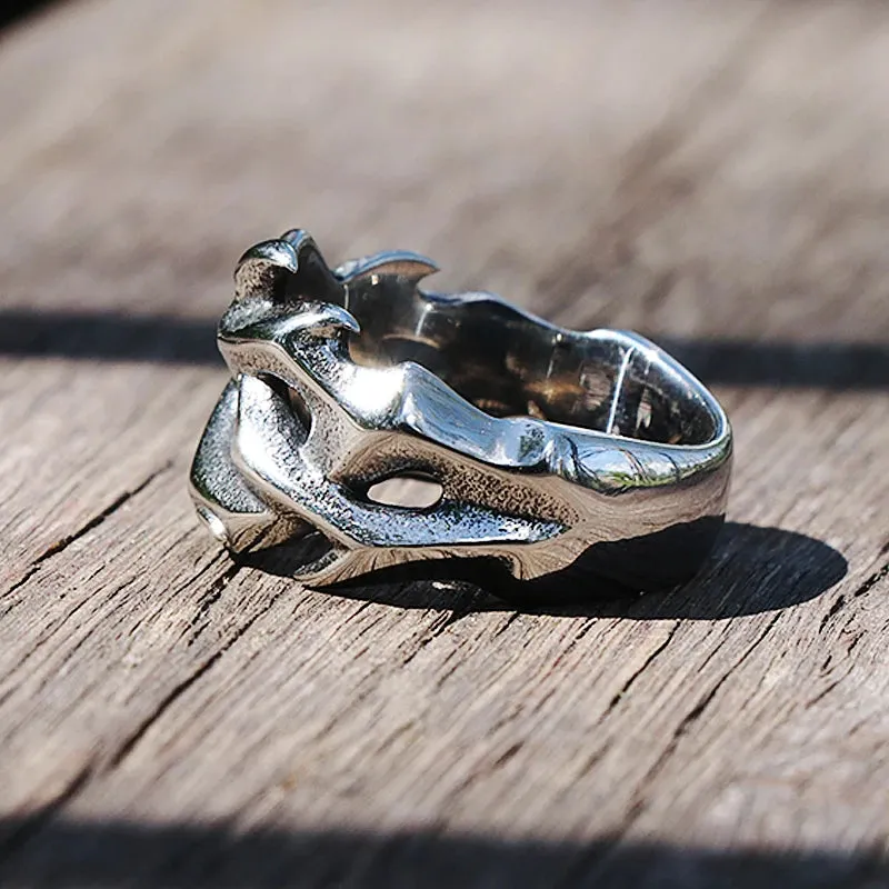 Vintage Hollow Out Design Crown of Thorns Rings For Men Women Stainless Steel Biker Men's Rings Fashion Wedding Party Gifts