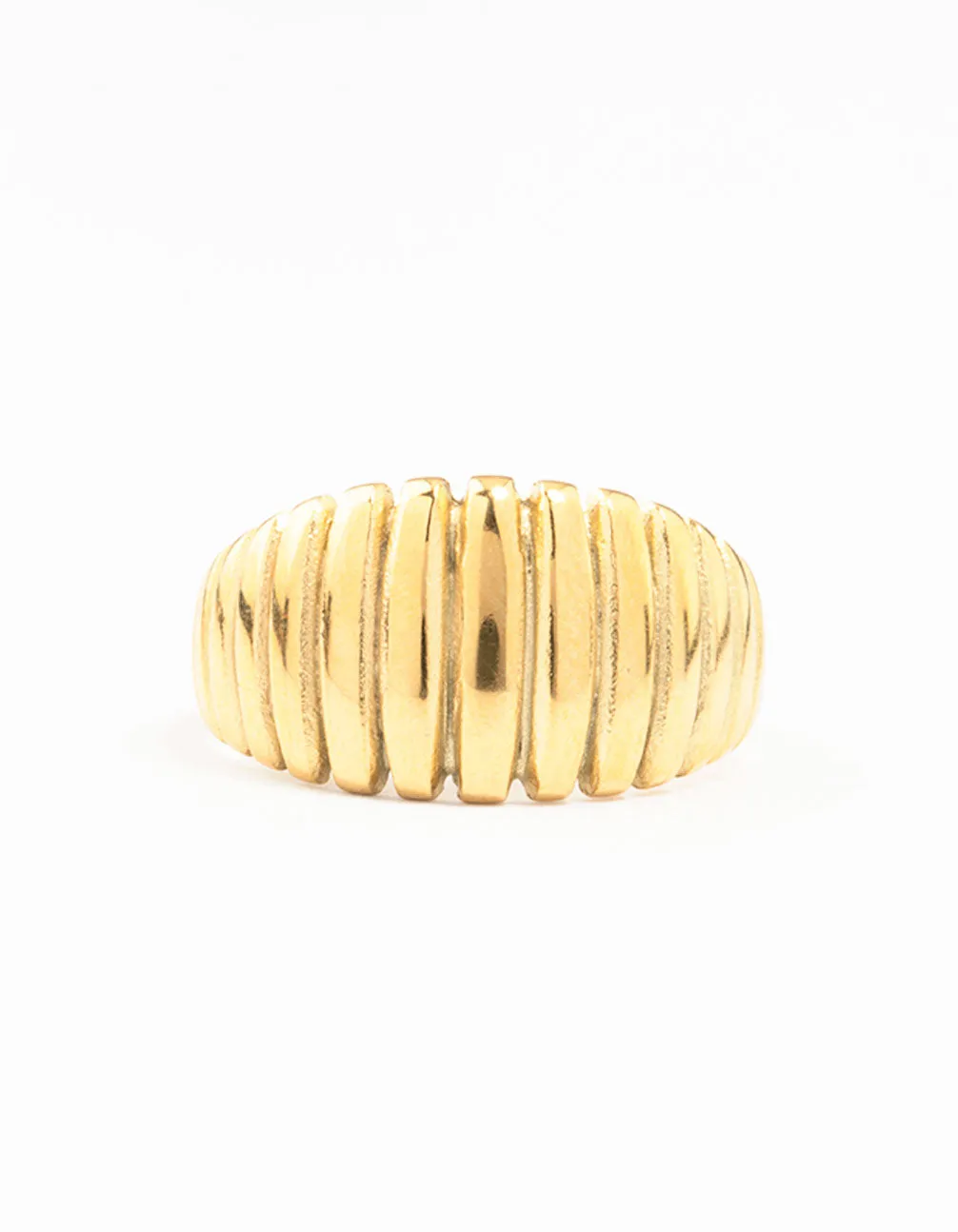 Waterproof Gold Plated Stainless Steel Croissant Cocktail Ring
