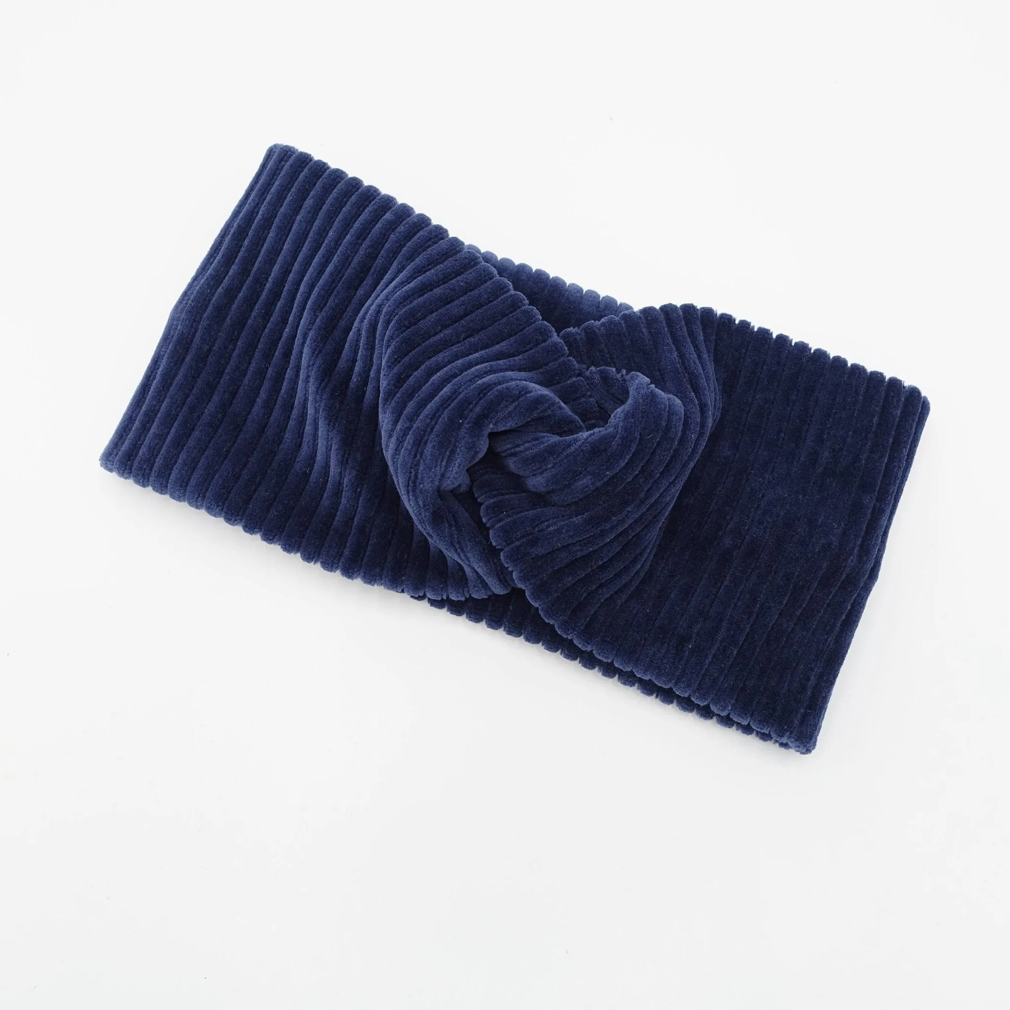 wide corduroy span front twist non elastic headband fashion Fall Winter headband for women