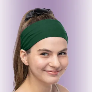 Women's Headbands Cotton Jersey 3" Wide Yoga Fitness Fashion Made in the USA Forest