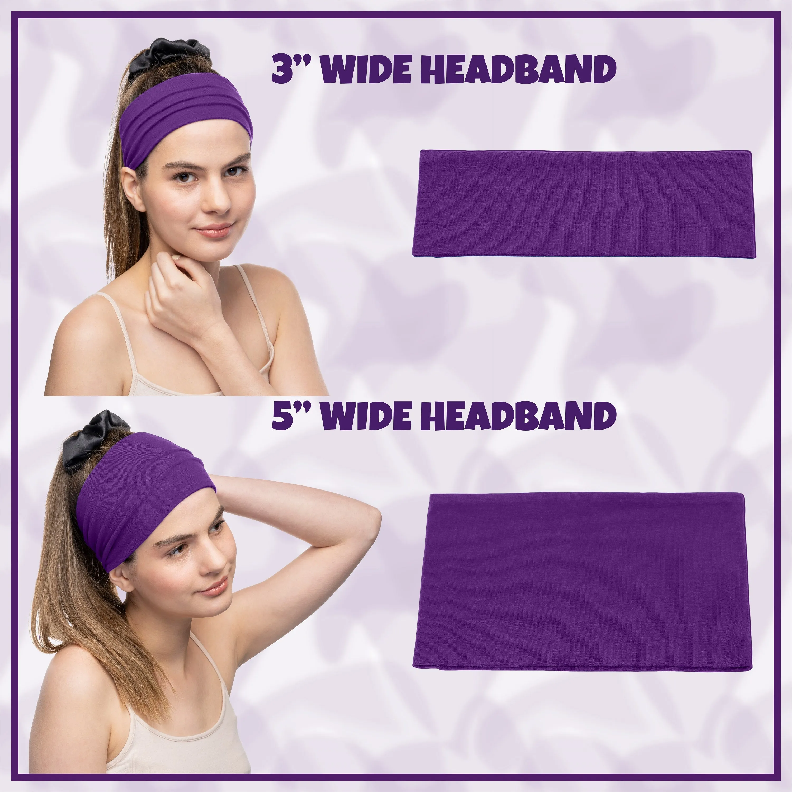 Women's Headbands Cotton Jersey 3" Wide Yoga Fitness Fashion Made in the USA Forest