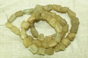 Yellow Aquamarine Crystal nugget Beads