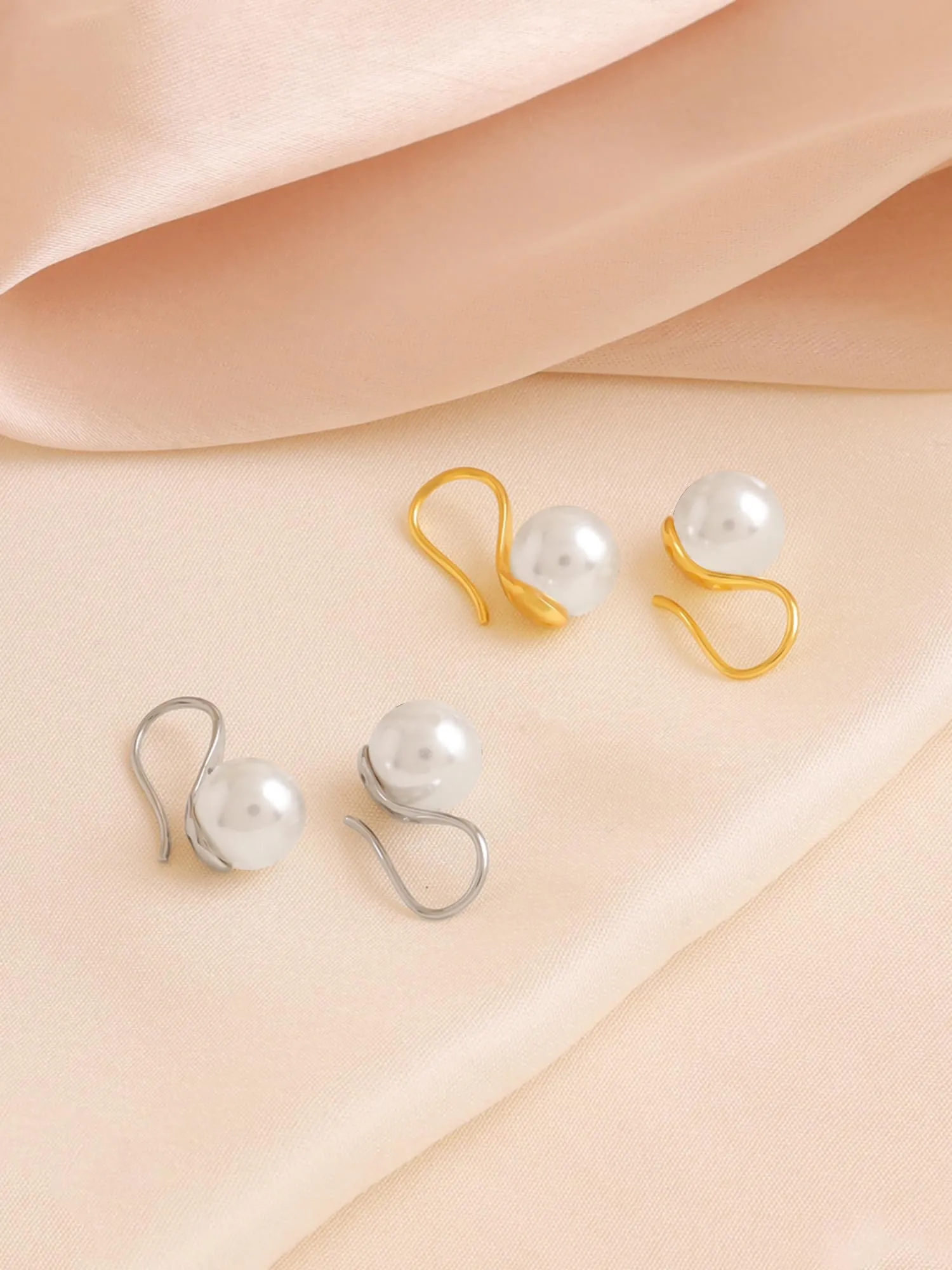Yellow Chimes Pearl Drop Earrings For Women | Fashion Women Earrings | Combo of 2 Pairs Pearls Earrings For Girls | Birthday Gift for Girls Anniversary Gift for Women