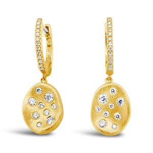 Yellow Gold & Diamond Dangle Earrings