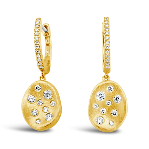 Yellow Gold & Diamond Dangle Earrings