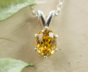 Yellow Zircon Pendant, Genuine Untreated Madagascar Zircon