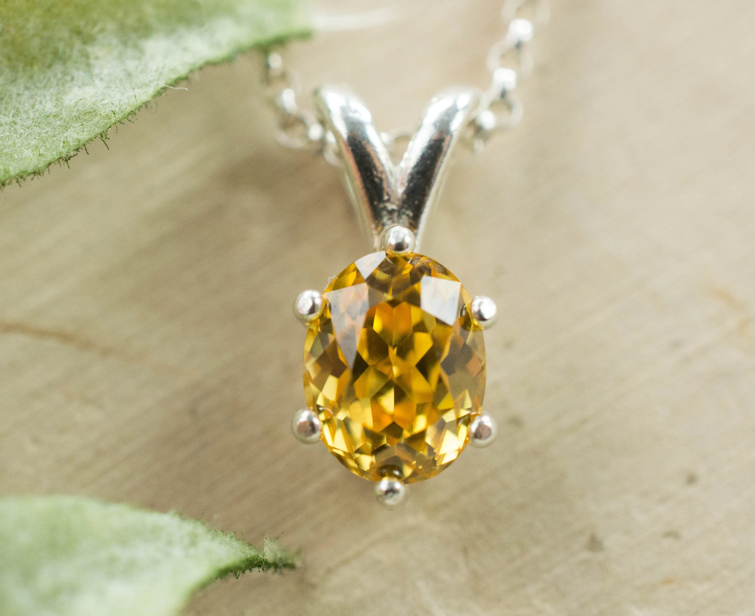 Yellow Zircon Pendant, Genuine Untreated Madagascar Zircon