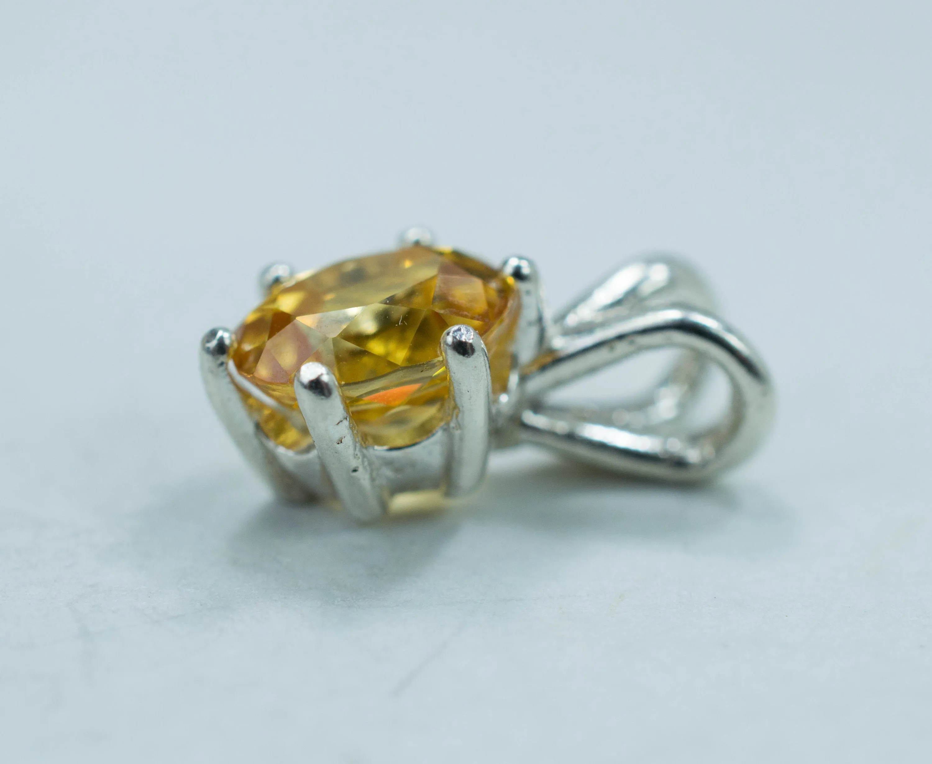 Yellow Zircon Pendant, Genuine Untreated Madagascar Zircon