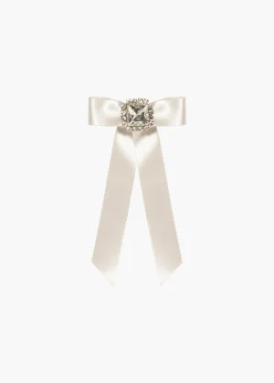 Zora Bow Barrette -- Cream